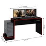 Mesa Escrivaninha Computador PC Gamer Preto Vermelho - 3