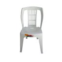 Ver imagem 1 de Kit 18 Cadeira Plástica Bistrô Branca Reforçada Carga 182kg