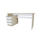 Ver imagem 2 de Mesa de Escritório LN40 1,80 x 0,70 com 3 Gavetas Berlin com Branco Lunasa