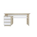 Ver imagem 1 de Mesa de Escritório LN40 1,80 x 0,70 com 3 Gavetas Berlin com Branco Lunasa