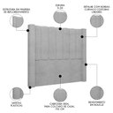 Ver imagem 3 de Cabeceira Casal King Cama Box 195cm Claire I02 Bouclê Cinza - Mpozenato