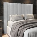Ver imagem 2 de Cabeceira Casal King Cama Box 195cm Claire I02 Bouclê Cinza - Mpozenato