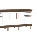 Ver imagem 3 de Gabinete de Cozinha Avelato 194cm Balcão 5 Portas 2 Gavetas:Avelato/Branco