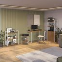 Ver imagem 5 de Conjunto Completo para Escritório 4 Peças com Mesa Escrivaninha Linha Industrial Kappesberg