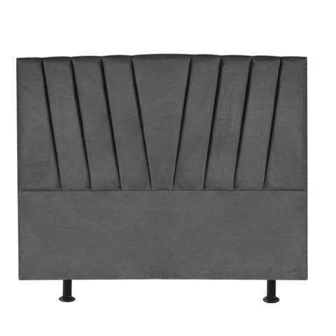 Cabeceira Estofada Cama Box Queen Bélgica 160cm Courino:cinza Escuro