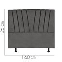 Ver imagem 3 de Cabeceira Estofada Cama Box Queen Bélgica 160cm Courino:cinza Escuro