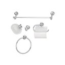 Ver imagem 1 de Kit Banheiro Plástico 5 peças Cristal - Bello Bagno, Tamanho: Cristal
