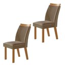 Ver imagem 1 de Conjunto 2 Cadeiras Estofadas para Mesa de Jantar Dara Lj Bege