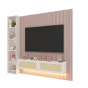 Ver imagem 3 de Home Supremo Slim/Native Ripado 212,2 cm - Rosa Sonho/Branco/Tela Rattan Creme