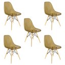 Ver imagem 1 de Kit 5 Cadeiras Charles Eames Cristal Eiffel Wood Designer Transparente