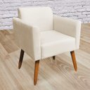 Ver imagem 2 de Kit 2 Poltronas Marisa Suede Pés Palito Castanho D'Rossi - Bege