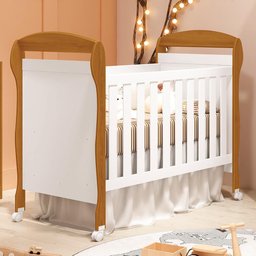 Berço Americano Danny Branco/Savana com Colchão D18 - Reller Móveis - 2