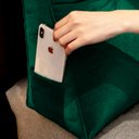 Ver imagem 6 de Almofada Para Cabeceira Encosto Apoio Lombar Spot 90cm com Porta Celular Suede - Desk Design - Verde