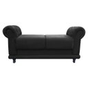 Ver imagem 2 de Recamier Barcelona Namoradeira Calçadeira 1,20cm Suede Preto com Strass D'rossi