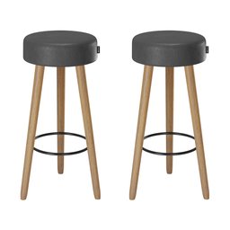 Kit 2 Banquetas Londres Cor Preto Salaone - 1