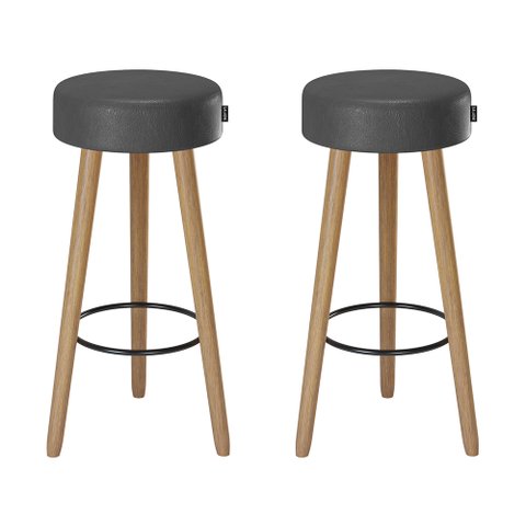 Kit 2 Banquetas Londres Cor Preto Salaone