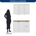 Ver imagem 4 de Cozinha Modulada Compacta Americana 2 Peças com Balcão 2 Portas 2 Gavetas Tampo Unna Branco