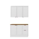 Ver imagem 2 de Cozinha Modulada Compacta Americana 2 Peças com Balcão 2 Portas 2 Gavetas Tampo Unna Branco