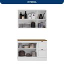 Ver imagem 5 de Cozinha Modulada Compacta Americana 2 Peças com Balcão 2 Portas 2 Gavetas Tampo Unna Branco