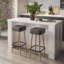 Ver imagem 2 de Kit 2 Banquetas Dubai Cor Preto Salaone