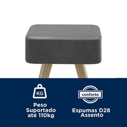 Kit 2 Banquetas Dubai Cor Preto Salaone - 4