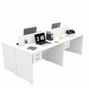 Ver imagem 5 de Escrivaninha Mesa Escritório 8 Gavetas 4 Lugares 240cm Branco