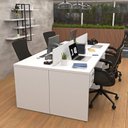 Ver mais imagens de Escrivaninha Mesa Escritório 8 Gavetas 4 Lugares 240cm Branco