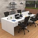 Ver imagem 1 de Escrivaninha Mesa Escritório 4 Lugares