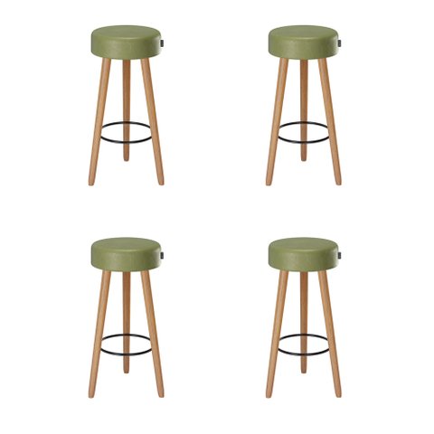 Kit 04 Banquetas Industrial Dani Corano Verde - D'rossi