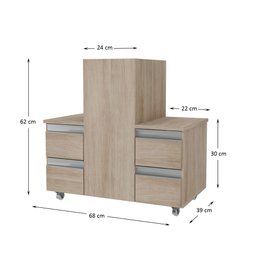 Gabinete Banheiro Coluna para Encaixe Madeirado Inteiro - 3