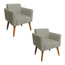 Ver imagem 1 de Kit 2 Poltronas Marisa Suede Pés Palito Castanho D’Rossi - Marrom Rato