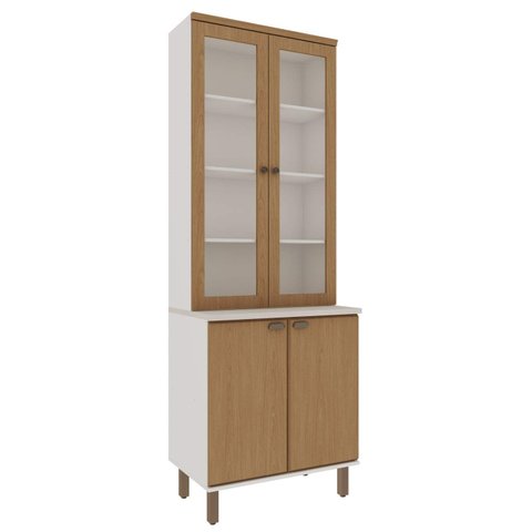 Armário Cristaleira com 2 Portas de Vidro 1533 Linha Atria Genialflex