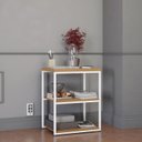 Ver imagem 2 de Mesa de Apoio Lateral 76 Cm Mdp Li004 Canela Branco Kpb