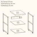 Ver imagem 4 de Mesa de Apoio Lateral 76 Cm Mdp Li004 Canela Branco Kpb