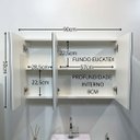 Ver imagem 4 de Espelho para Banheiro Armário 3 Portas com Fundo - 90cm