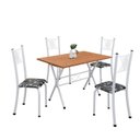 Ver imagem 2 de Conjunto de Mesa Tubular 062 100x60cm Tampo em MDF com 4 Cadeiras Sara Branco/Preto