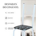 Ver imagem 5 de Conjunto de Mesa Tubular 062 100x60cm Tampo em MDF com 4 Cadeiras Sara Branco/Preto