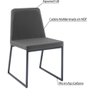 Kit 4 Cadeiras de Jantar Decorativa Base Aço Preto Javé Velosuede Chumbo - Gran Belo - 3