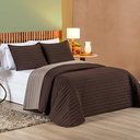 Ver imagem 2 de Colcha King Size 3 Peças Colors Cobre Leito Dupla Face 200 Fios Micropercal Matelado Marrom