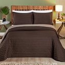 Ver imagem 1 de Colcha King Size 3 Peças Colors Cobre Leito Dupla Face 200 Fios Micropercal Matelado Marrom