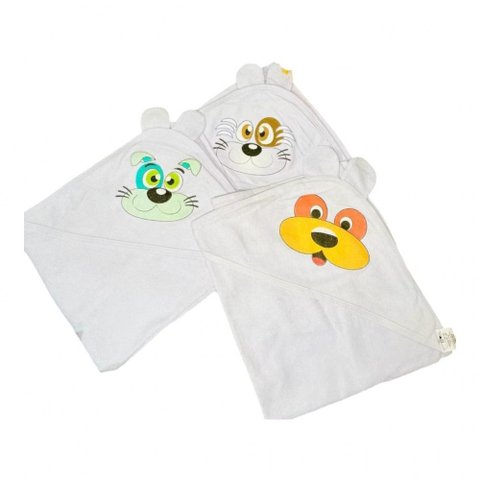 Toalha de Banho Bebe Mafessoni Orelhinha C/capuz: Branco