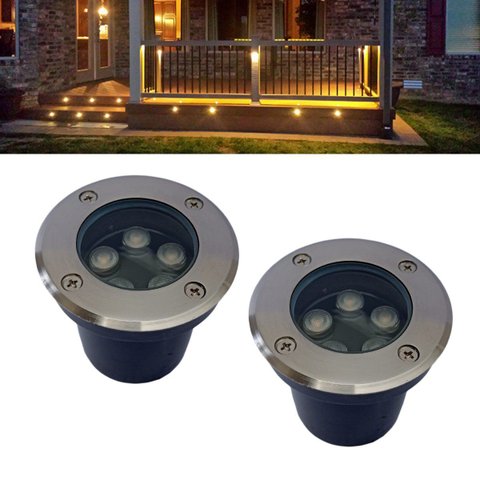 2 Balizadores Led Smd 5w Bivolt Interno Externo Blindado Vedado de Embutir em Piso Chão Jardim com L