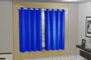 Ver imagem 2 de Cortina Blackout PVC com Tecido Voil xadrez 2,80 M x 2,50 M - Azul Royal