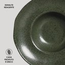 Ver imagem 5 de Jogo 12 Pratos Porto Brasil Cerâmica Orgânicos Chapéu Verde 25cm Servir Massas Risotos Caldos