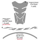 Ver imagem 3 de Combo Protetor Adesivo Tanque e Aro Moto Yamaha Fazer Prata/preto Cobra Motoparts Preto e Cinza