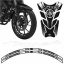 Ver imagem 1 de Combo Protetor Adesivo Tanque e Aro Moto Yamaha Fazer Prata/preto Cobra Motoparts Preto e Cinza