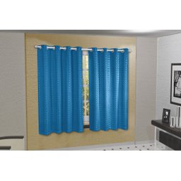 Cortina Blackout PVC com Tecido Voil xadrez 2,80 M x 1,80 M - Azul Celeste - 2