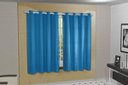Ver imagem 2 de Cortina Blackout PVC com Tecido Voil xadrez 2,80 M x 1,80 M - Azul Celeste