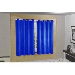 Cortina Blackout PVC com Tecido Voil xadrez 2,80 M x 1,80 M - Azul Royal - 2
