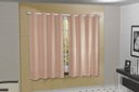 Ver imagem 2 de Cortina Blackout PVC com Tecido Voil xadrez 2,80 M x 1,80 M - Nude